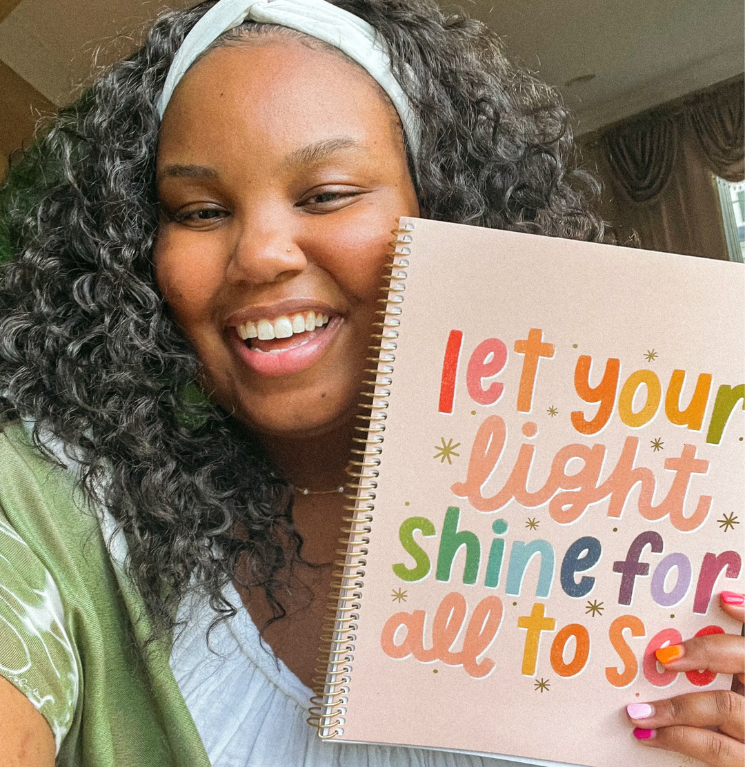 Let Your Light Shine-2025-2026-bloom-daily-planners-daisy-academic-student-homeschool-july 2025-July 2026-soft-cover-vertical-weekly-views-lay-flat-binding-colorful-quote-hailey white-creatlyco-rainbow-gold foil