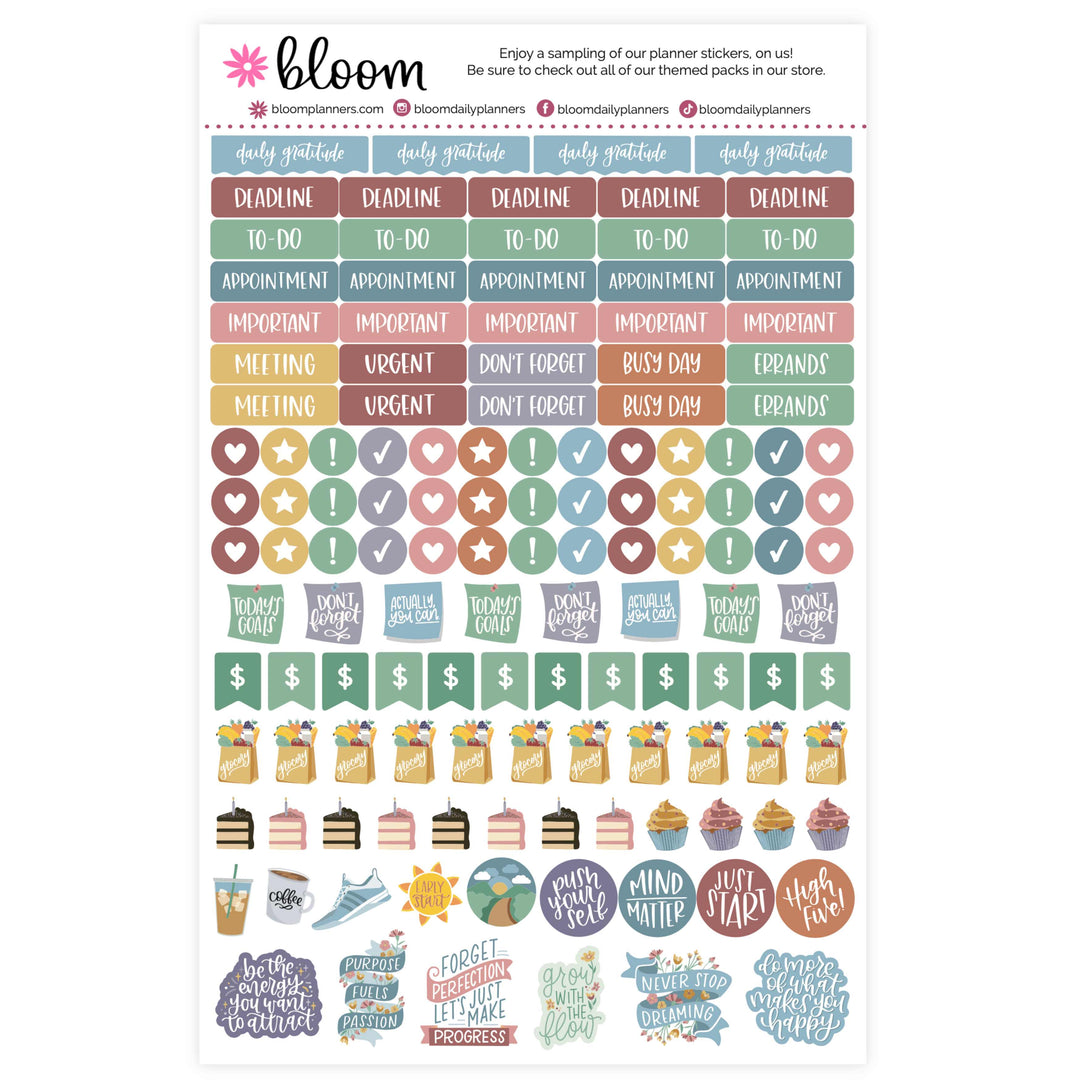 Bloom Daily Planners Sticker Sheets, Classic Planner Stickers V2