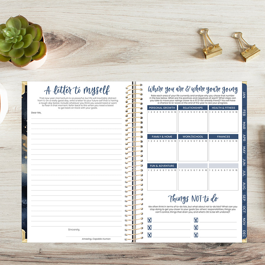 2026 Hard Cover Planner, 5.5" x 8.25", Midnight Sky