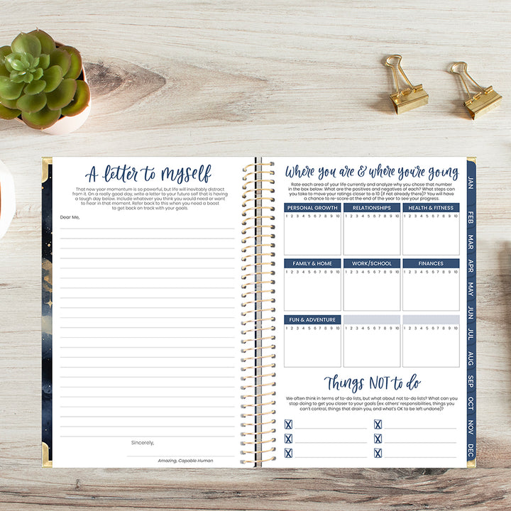 2026 Hard Cover Planner, 5.5" x 8.25", Midnight Sky