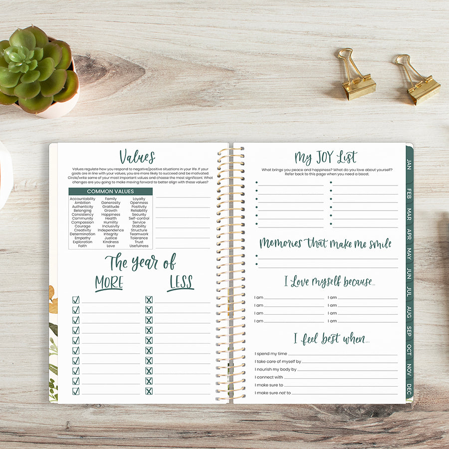 2026 Soft Cover Planner, 5.5" x 8.25", Beige Bouquet