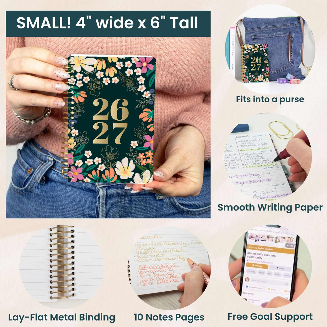 2026-27 Soft Cover Planner, 4" x 6" | Blooming Wildly - bloom daily planners