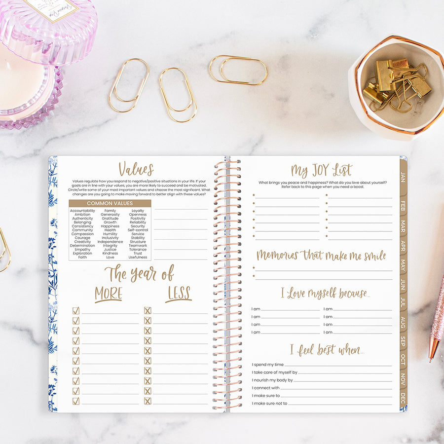 2026 Soft Cover Planner, 5.5" x 8.25", Blue & White Floral