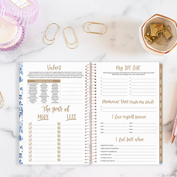 2026 Soft Cover Planner, 5.5" x 8.25", Blue & White Floral
