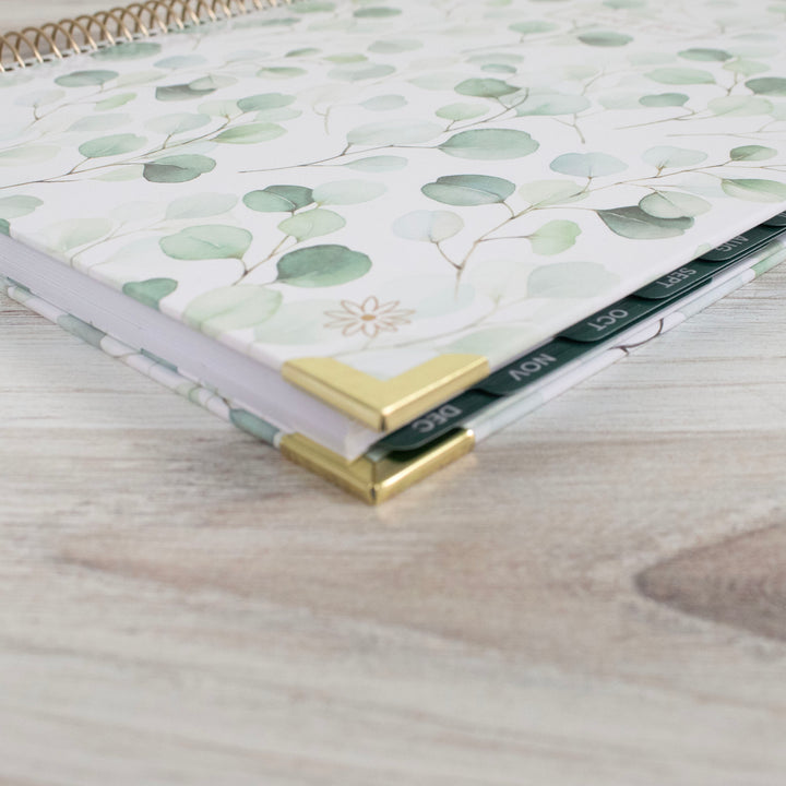 2025 Hard Cover Planner, 8.5" x 11", Boho Greenery