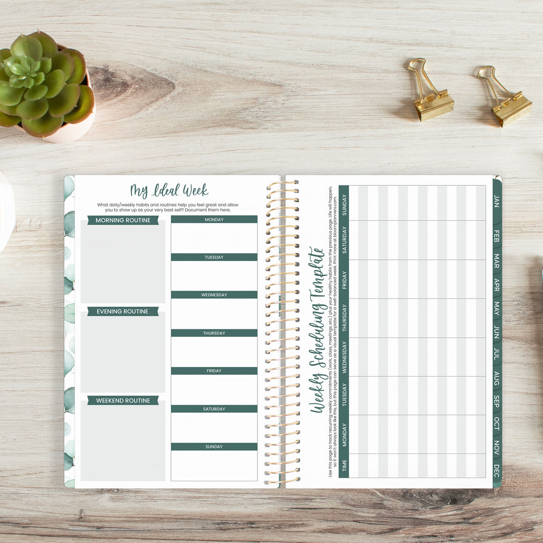 2025 Soft Cover Planner, 5.5" x 8.25", Boho Greenery