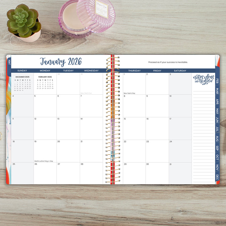 2026 Soft Cover Planner, 8.5" x 11", Brilliant Brushstrokes