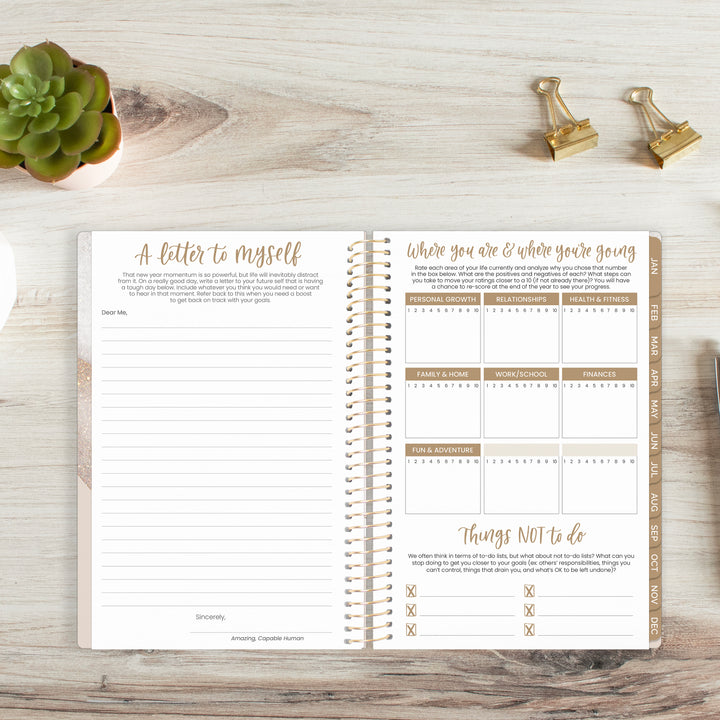 2025 Soft Cover Planner, 5.5" x 8.25", Brushed Beige