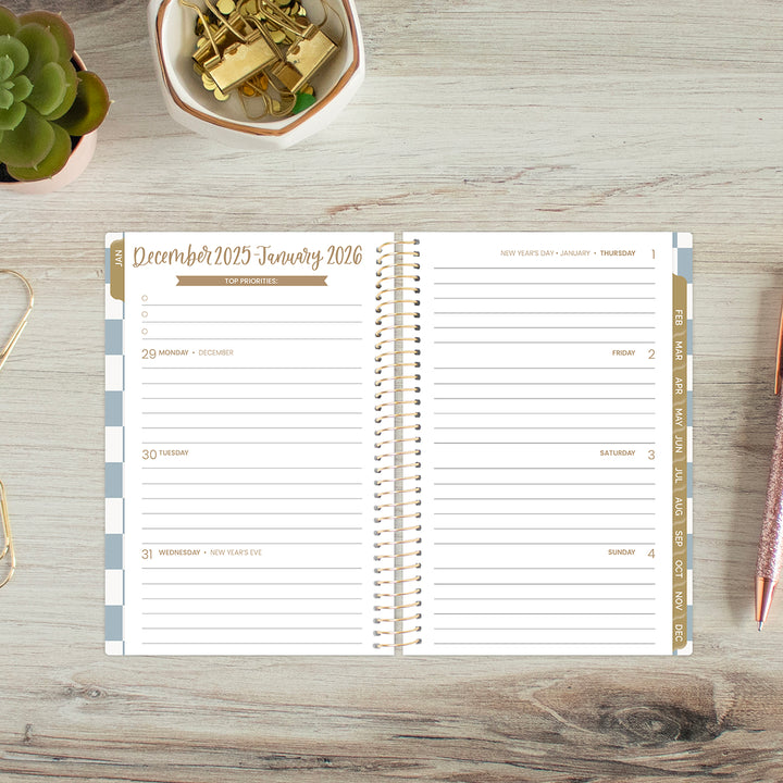 2026 Soft Cover Planner, 4" x 6", Checkered