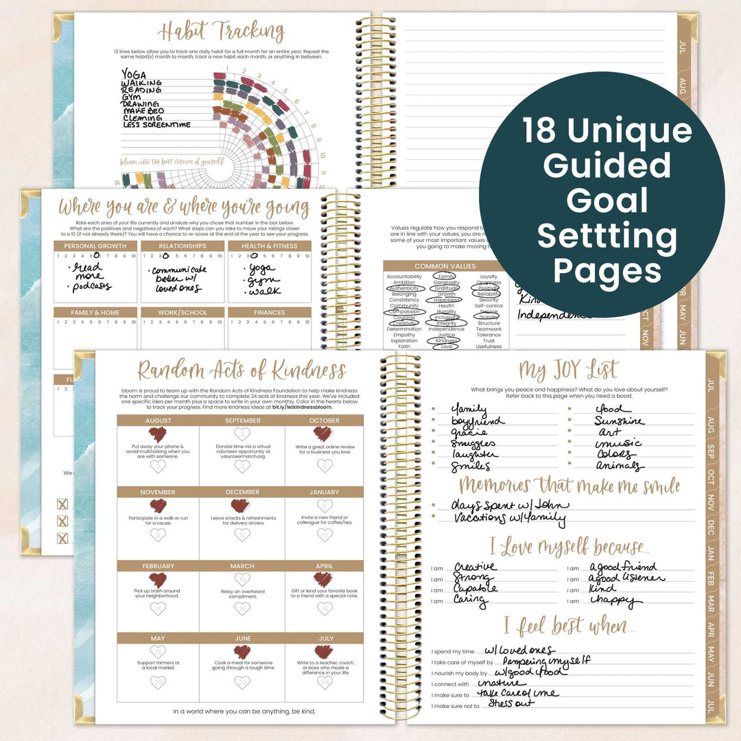 2026–27 Vision Goal Planner, 7.5" x 9" | Coastal Calm - bloom daily planners