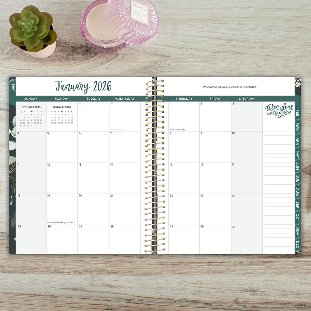 2026 Soft Cover Planner, 8.5" x 11", Eucalyptus, Green