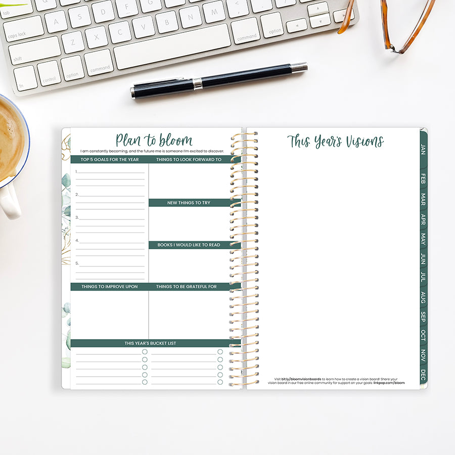 2026 Soft Cover Planner, 5.5" x 8.25", Eucalyptus, White