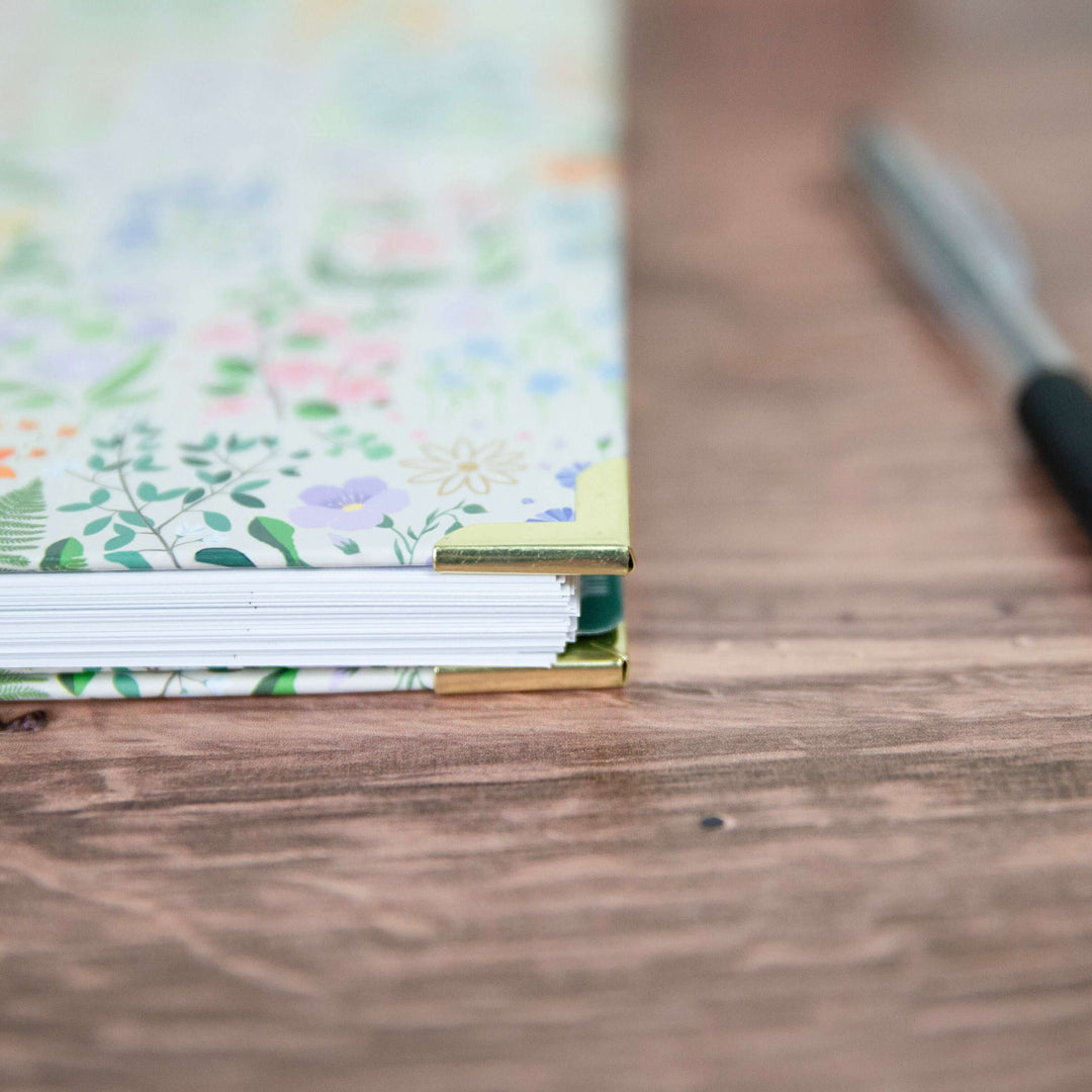 2025-26 Hard Cover Planner, 5.5" x 8.25", Garden Party, Beige