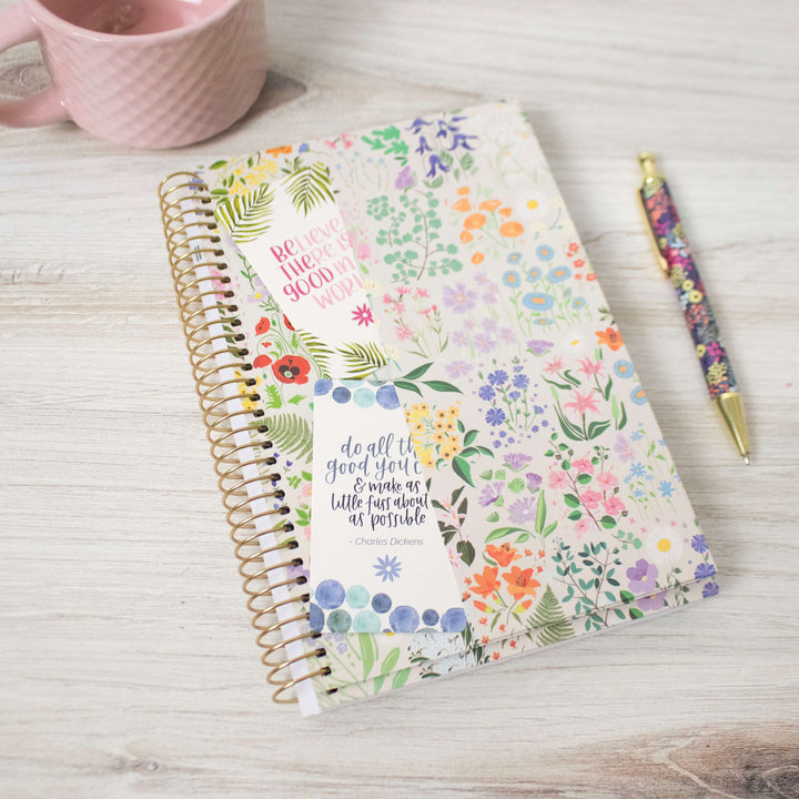 2025 Soft Cover Planner, 5.5" x 8.25", Garden Party, Beige