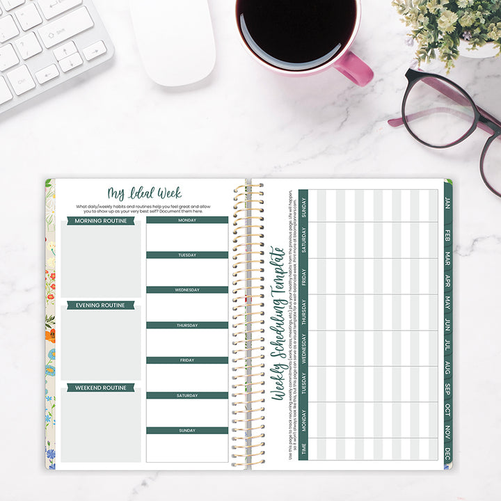 2026 Soft Cover Planner, 5.5" x 8.25", Garden Party, Beige