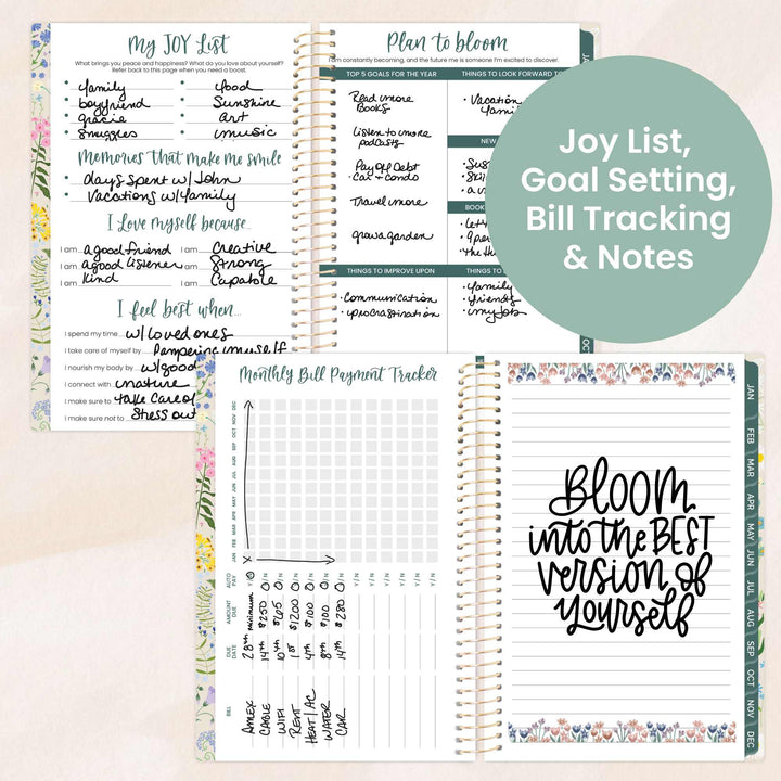 2026 Soft Cover Planner, 4" x 6", Garden Party, Beige