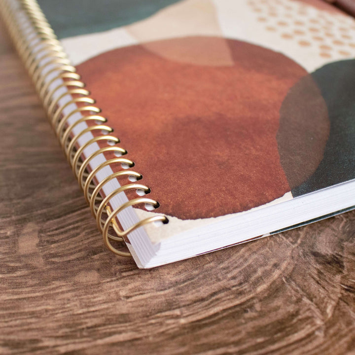 2025 Soft Cover Planner, 5.5" x 8.25", Earthy Abstract, Green