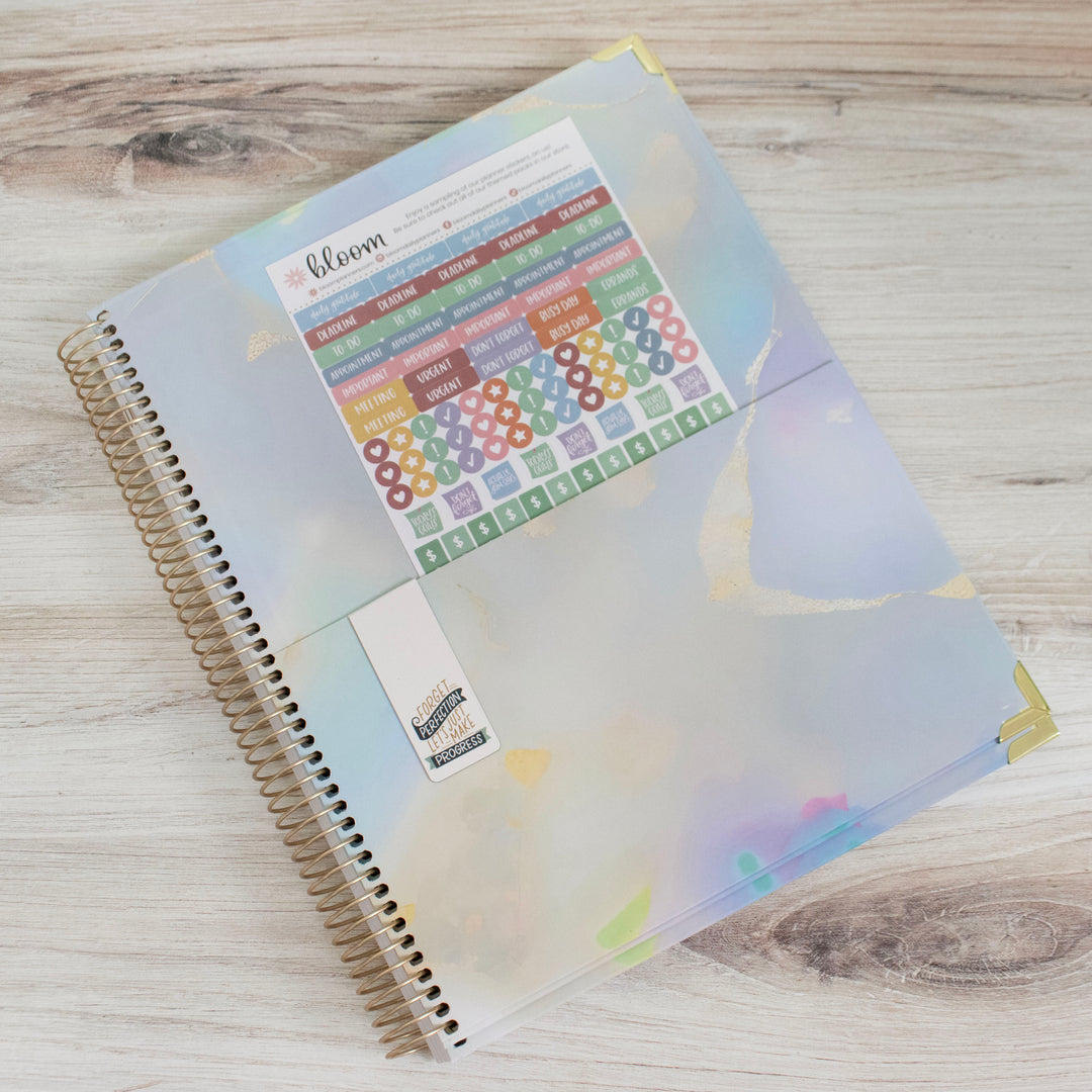 2025 Hard Cover Planner, 8.5" x 11", Iridescent Opal