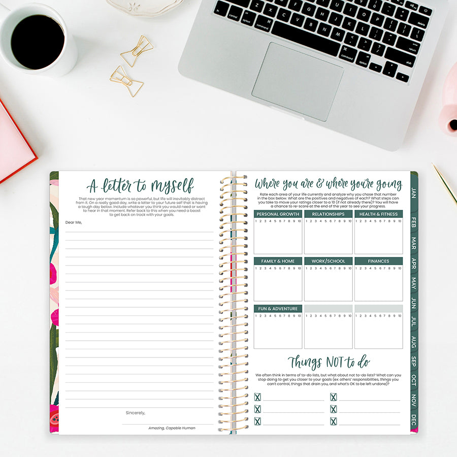 2026 Soft Cover Planner, 5.5" x 8.25", Pink Poppies