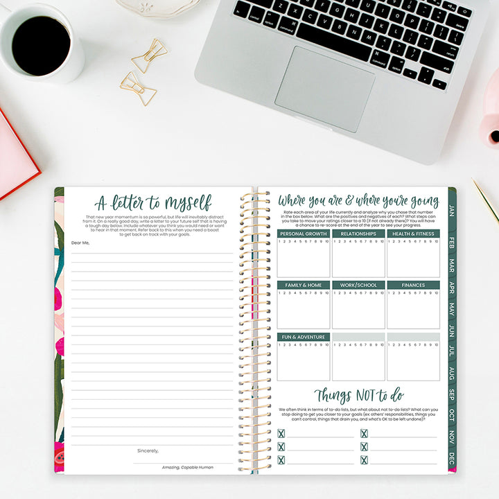 2026 Soft Cover Planner, 5.5" x 8.25", Pink Poppies
