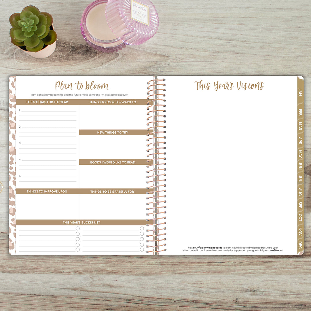 2026 Soft Cover Planner, 8.5" x 11", Tan Leopard