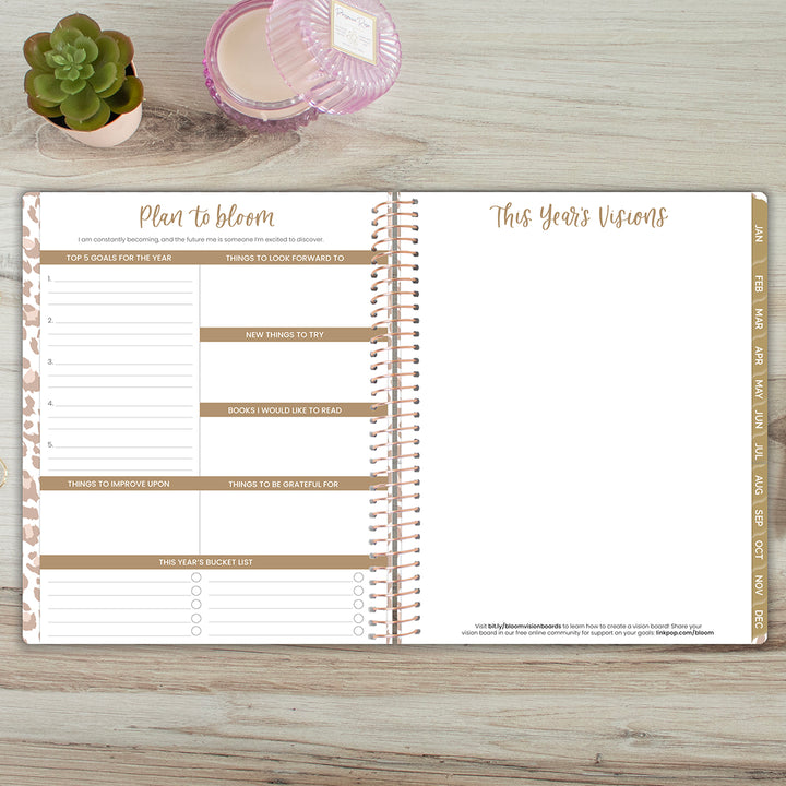 2026 Soft Cover Planner, 8.5" x 11", Tan Leopard