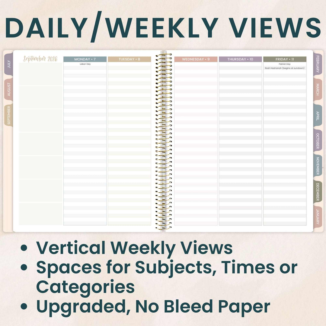 2026-27 Teacher Planner | Cool Tones | Interchangeable Cover - bloom daily planners