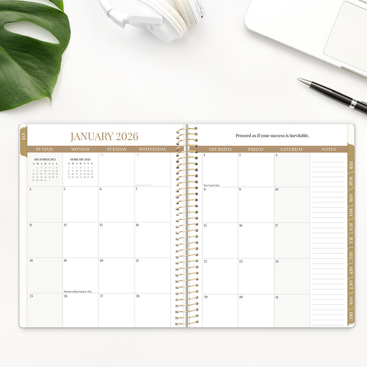 2026 Timed Vertical Weekly Planner, 8.5" x 11", Interchangeable Cover