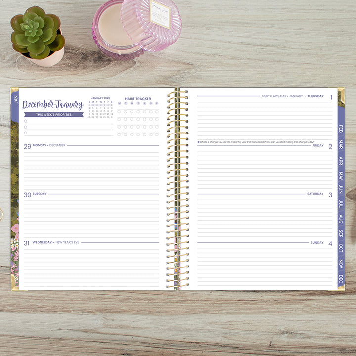 2026 Hard Cover Planner, 8.5" x 11", Wildflower Mountainside