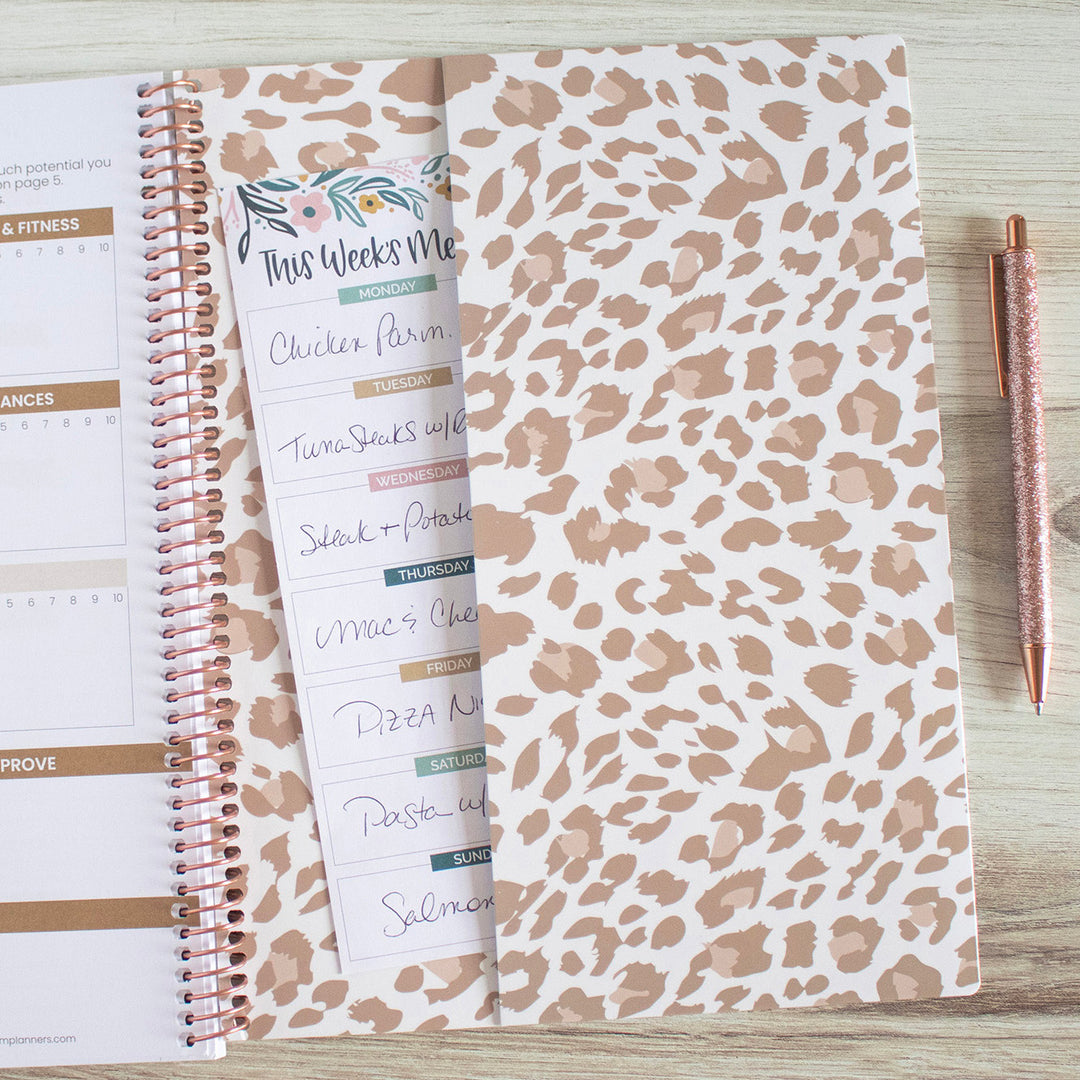 2025 Soft Cover Planner, 8.5" x 11", Tan Leopard