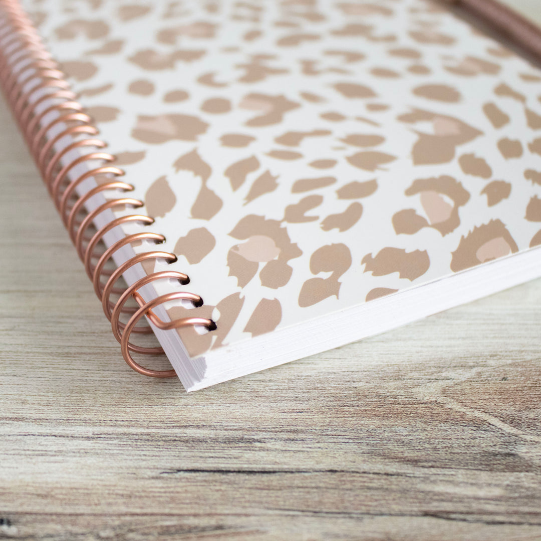 2025 Soft Cover Planner, 5.5" x 8.25", Tan Leopard