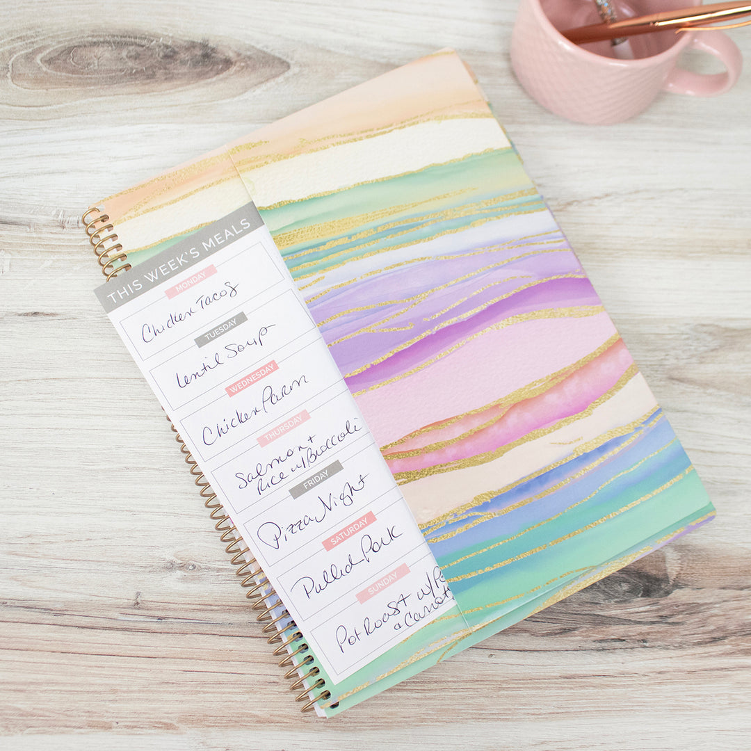 2025 Soft Cover Planner, 8.5" x 11", Watercolor Waves