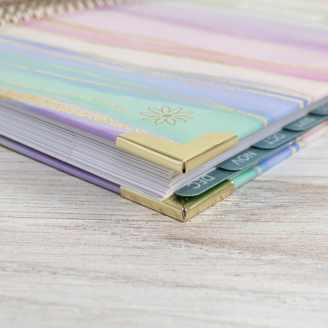 2025 Hard Cover Planner, 5.5" x 8.25", Watercolor Waves