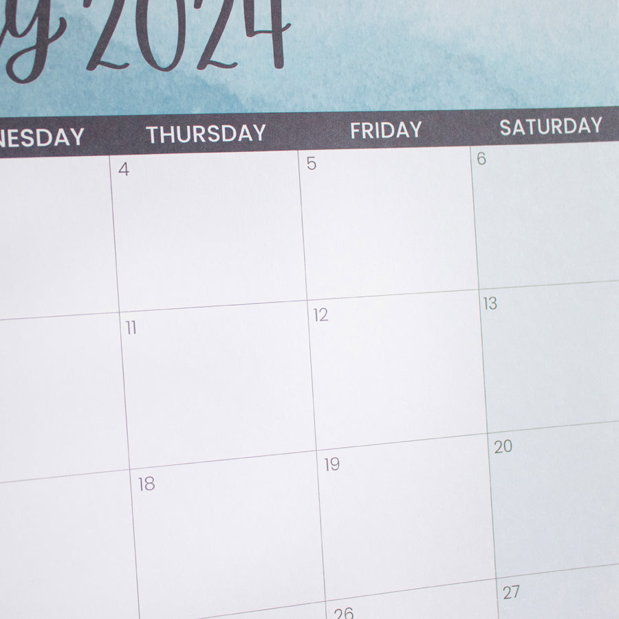 2024-2025 18 Month Standing Flip Desk Calendar, 8 x 10, Watercolor