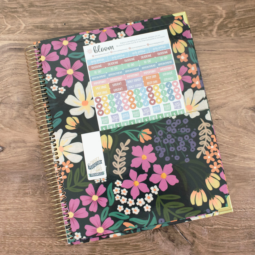 2025 Hard Cover Planner, 8.5" x 11", Blooming Wildly