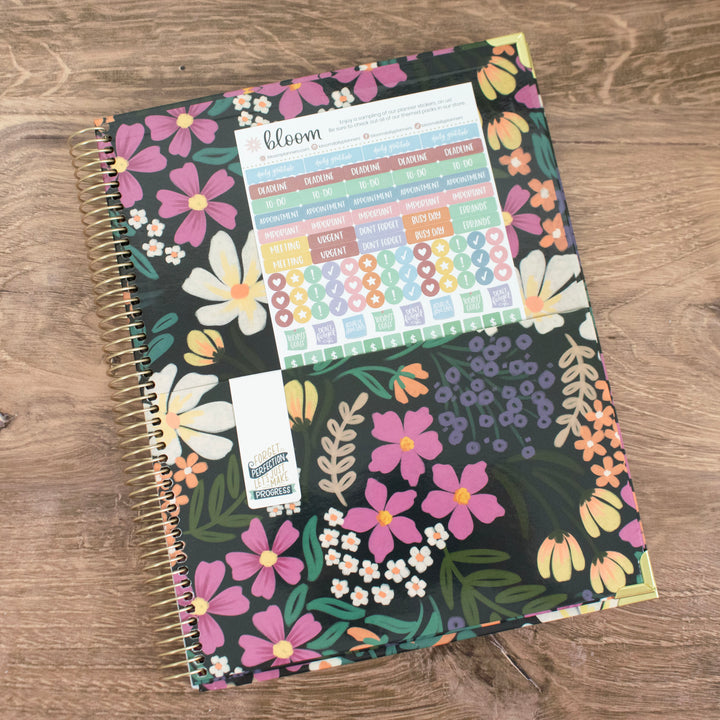 2025 Hard Cover Planner, 8.5" x 11", Blooming Wildly