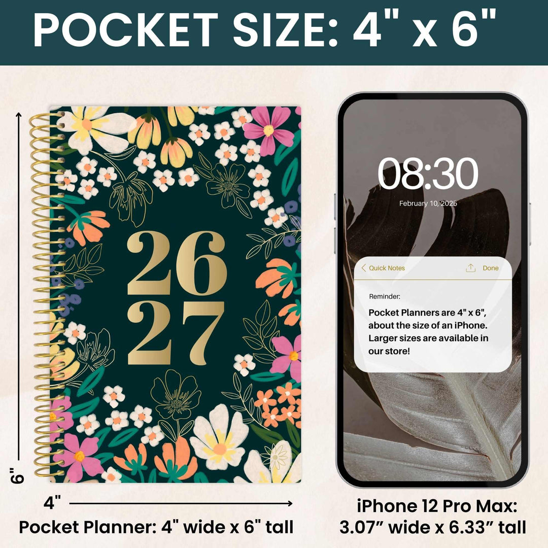 2026-27 Soft Cover Planner, 4" x 6" | Blooming Wildly - bloom daily planners