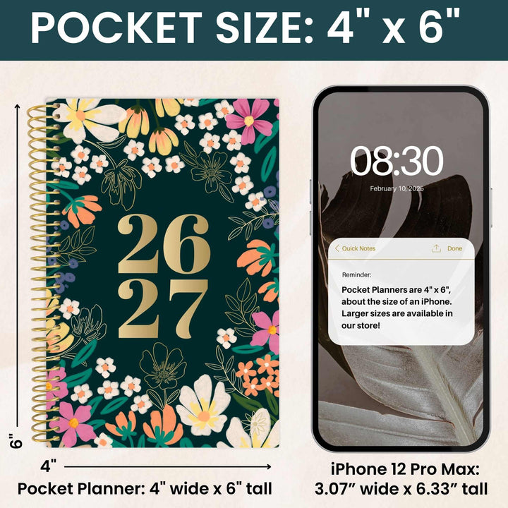 2026-27 Soft Cover Planner, 4" x 6" | Blooming Wildly - bloom daily planners