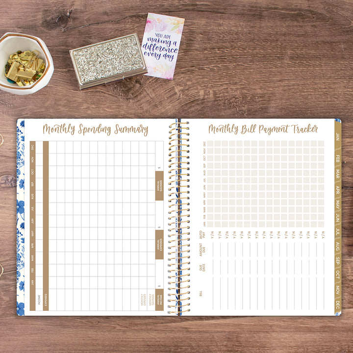 2026 Soft Cover Planner, 8.5" x 11", Blue & White Floral