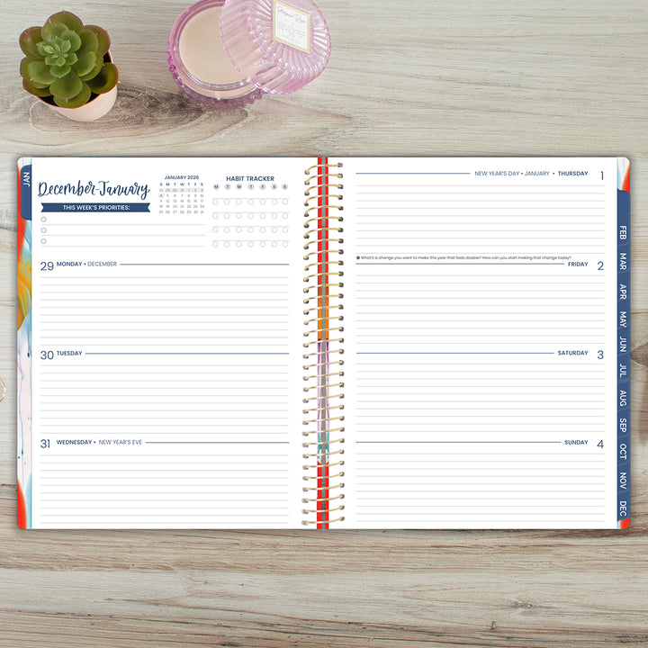 2026 Soft Cover Planner, 8.5" x 11", Brilliant Brushstrokes