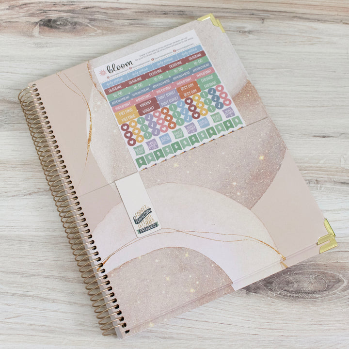 2025 Hard Cover Planner, 8.5" x 11", Brushed Beige