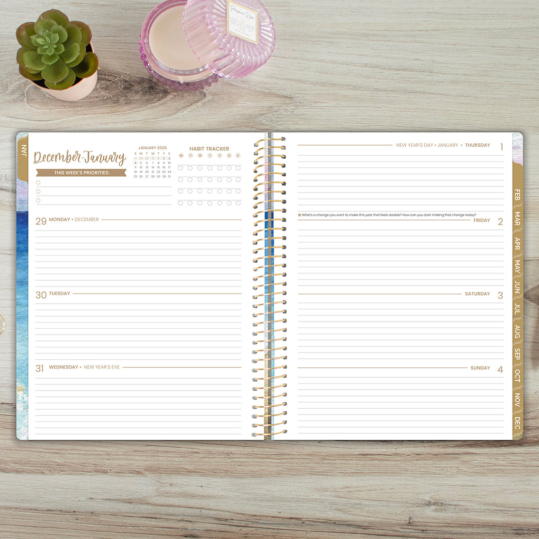2026 Soft Cover Planner, 8.5" x 11", Coastal Calm