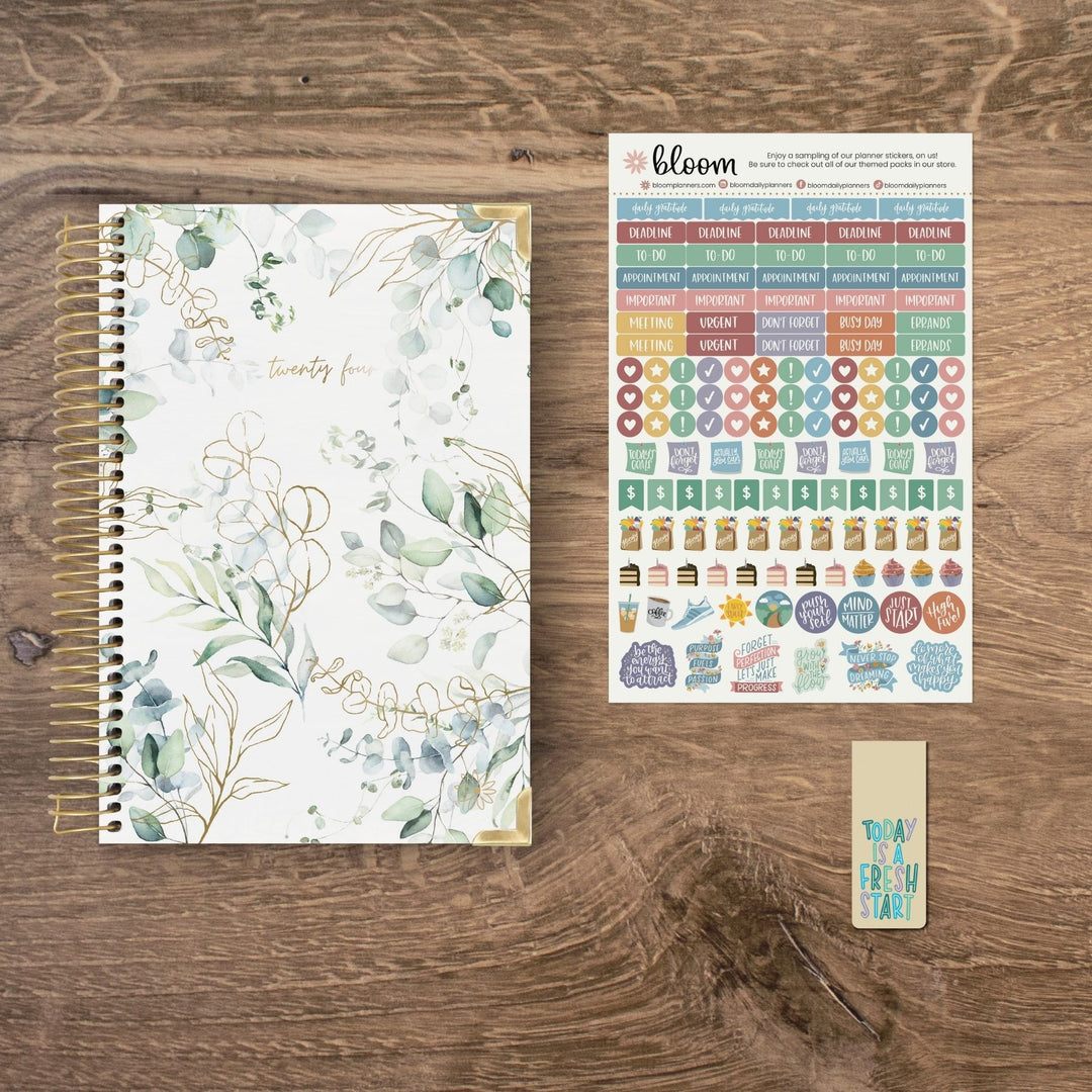 2024 Hard Cover Planner, 5.5" x 8.25", Eucalyptus