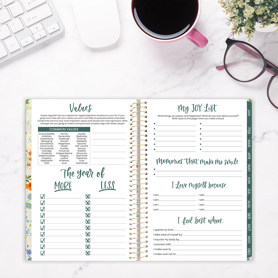 2026 Soft Cover Planner, 5.5" x 8.25", Garden Party, Beige
