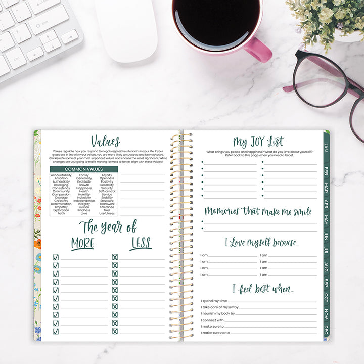 2026 Soft Cover Planner, 5.5" x 8.25", Garden Party, Beige