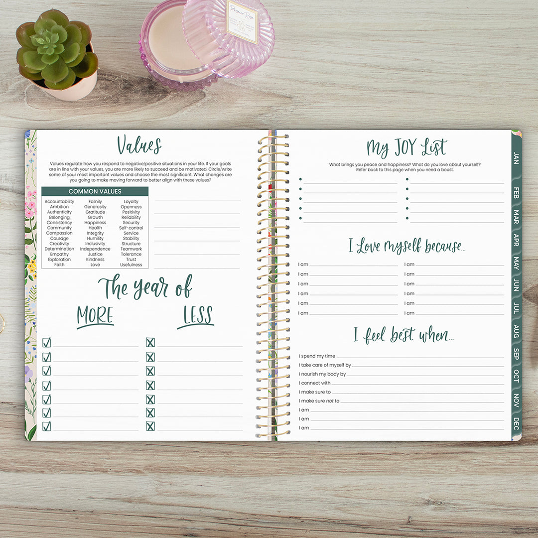 2026 Soft Cover Planner, 8.5" x 11", Garden Party, Beige
