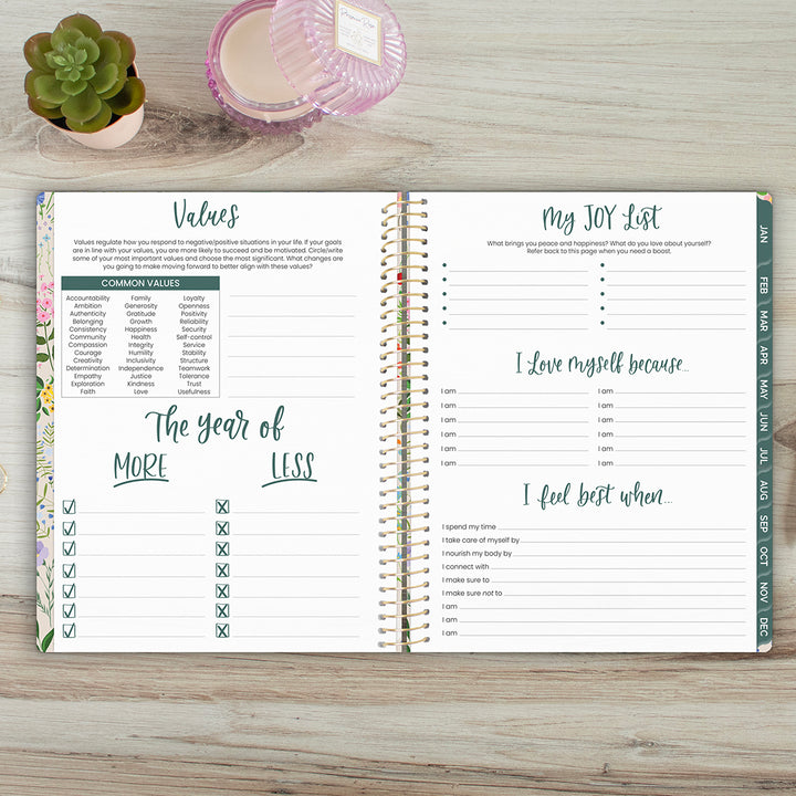 2026 Soft Cover Planner, 8.5" x 11", Garden Party, Beige