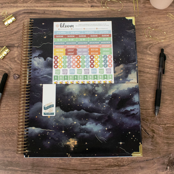 2025 Hard Cover Planner, 8.5" x 11", Midnight Sky