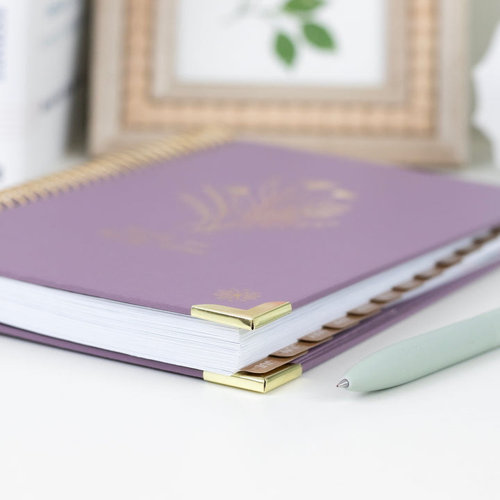 2026-27 Hard Cover Planner, 5.5" x 8.25" | Purple Linen - bloom daily planners