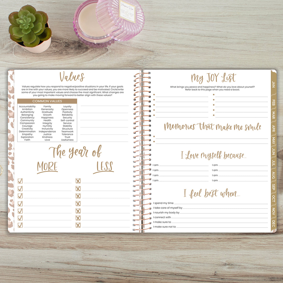 2026 Soft Cover Planner, 8.5" x 11", Tan Leopard